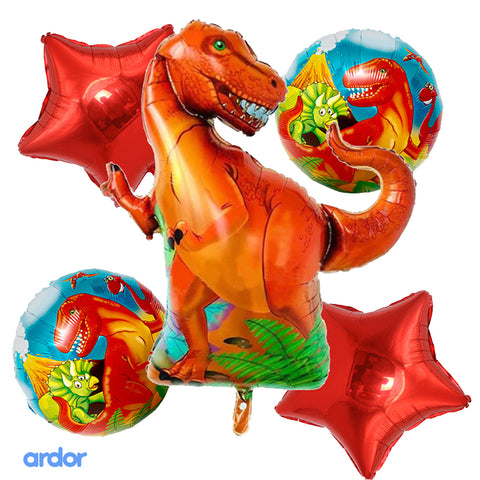 Dinosaur Foil Balloon 5 Pcs Set