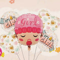 Its a Girl Baby Face 5-Piece Foil Balloon Set