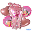 Its a Girl 5 Pcs Foot Shaped Foil Balloons Sets | For | Baby Shower Party Decor \