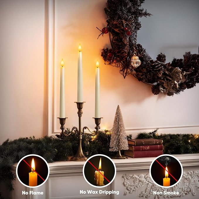LED Flameless Flickering Candles  Small, Medium & Large (3 Sizes)