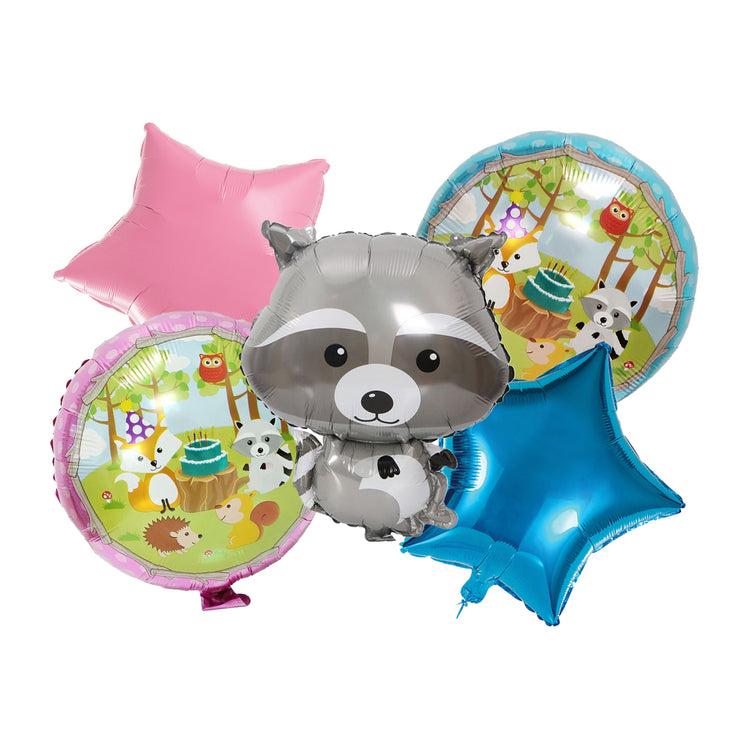 5 Pcs Fox Foil Balloon Set