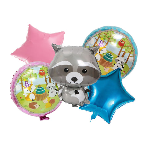 5 Pcs Fox Foil Balloon Set