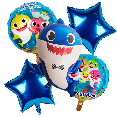 Baby Shark 5 Pcs Foil Balloons Set