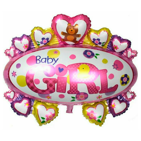 Baby Girl Oval Foil Balloons