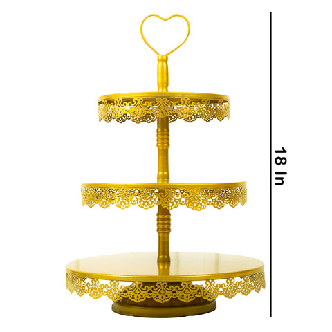 3 Tier Golden Cup Cake Stand