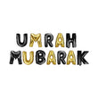 Umrah Mubarak Foil Balloon Golden and Black Color