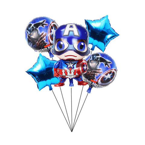 5Pcs Captain America Foil Balloon Sets