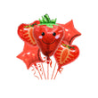 5 Pcs Strawberry Foil Balloon Set