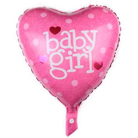 Baby Girl Heart Foil Balloons