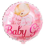 Round Baby Girl Foil Balloons