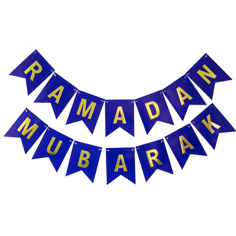 Blue Ramadan Mubarak Bunting