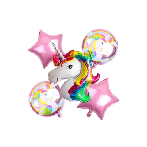 5 Pcs Unicorn Foil Balloon Set