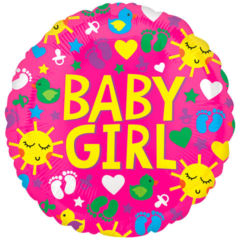 Baby Girl Round Foil Balloons