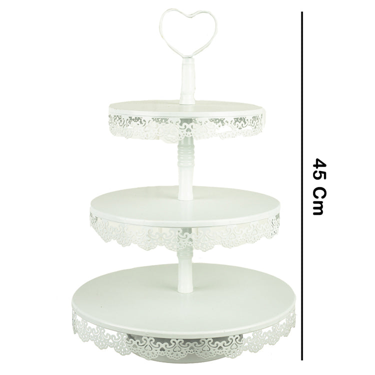 3 Tier White Cupcake Stand