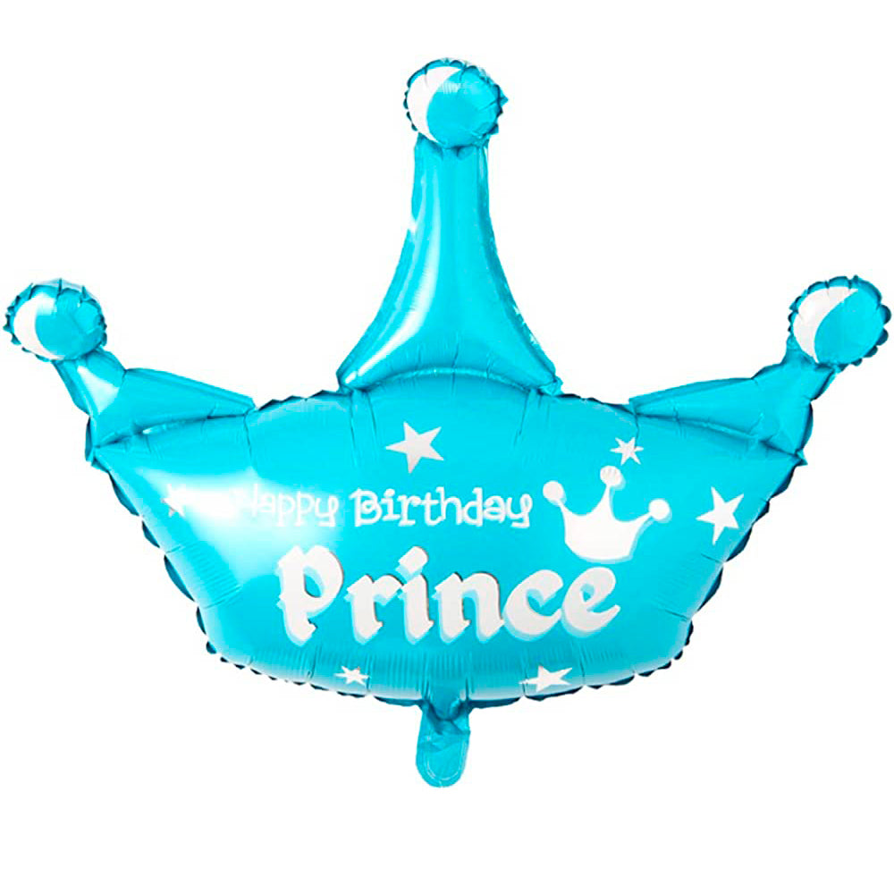 Happy Birthday Prince Crown Foil Balloons