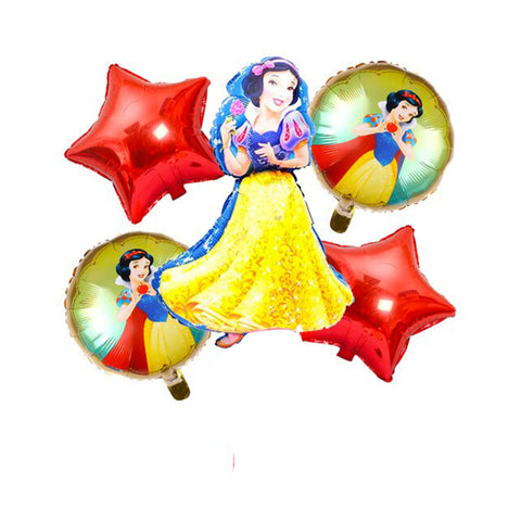 5 Pcs Snow White Foil Balloon Set