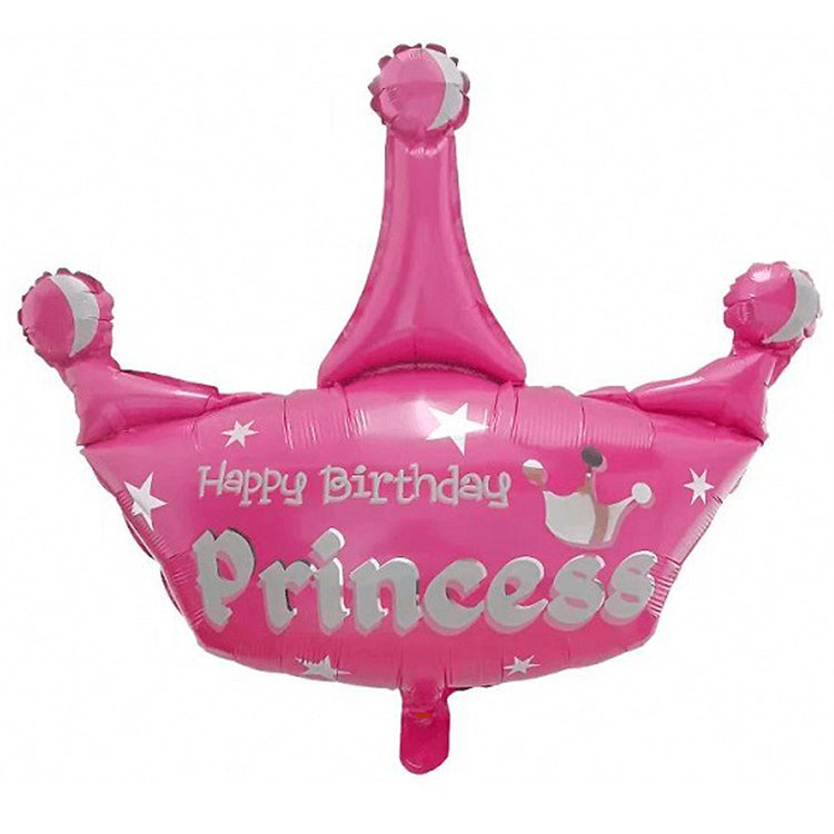 Happy Birthday Princess Crown Foil Balloons