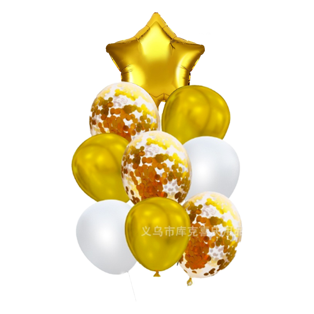 Golden 9 Pcs Helium Balloon Set