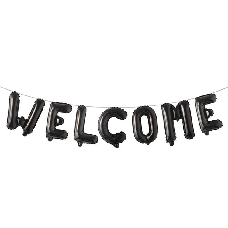 Black Welcome Foil Balloons