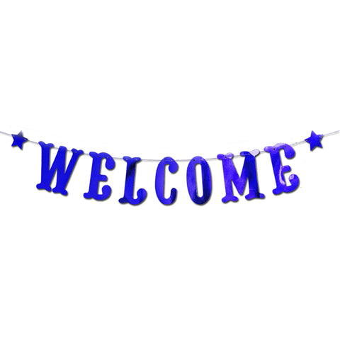 Blue Welcome Bunting