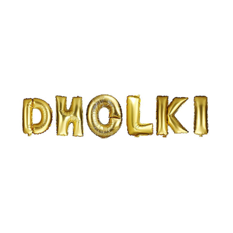 Dholki Foil Balloon Golden Color
