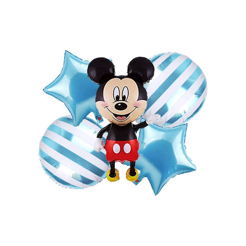5 Pcs Full Body Mickey Mouse Foil Balloons Set
