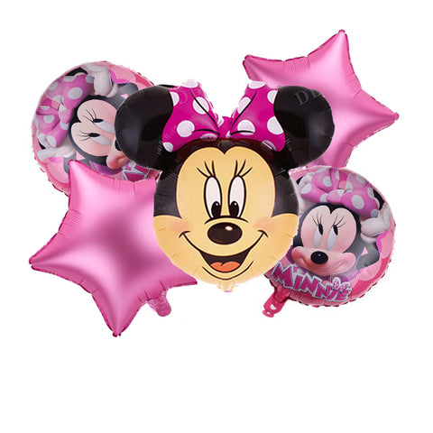 5 Pcs Minnie Mouse Foil Balloons Set