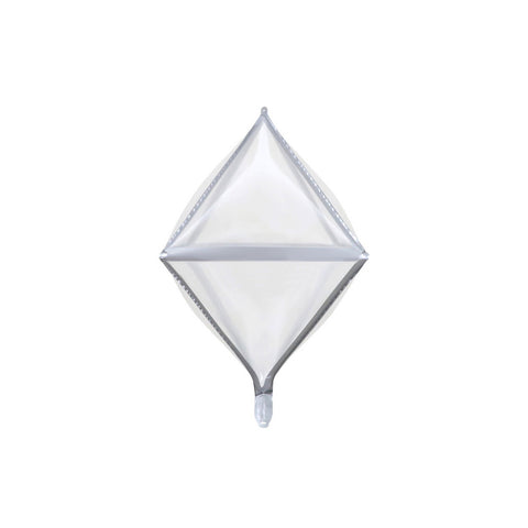 Silver 4D Rhombus Transparent Foil Balloon