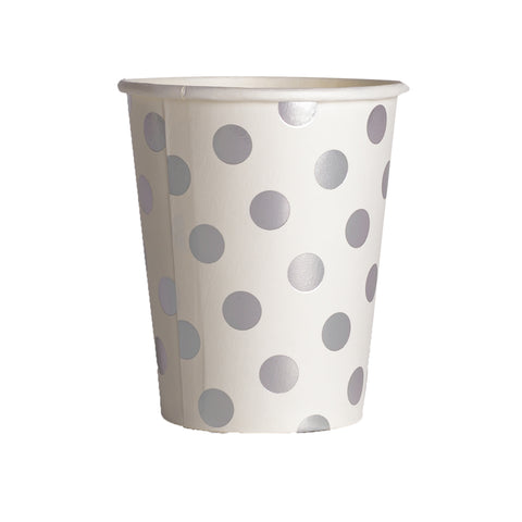 Silver Polka Dots Paper Cups