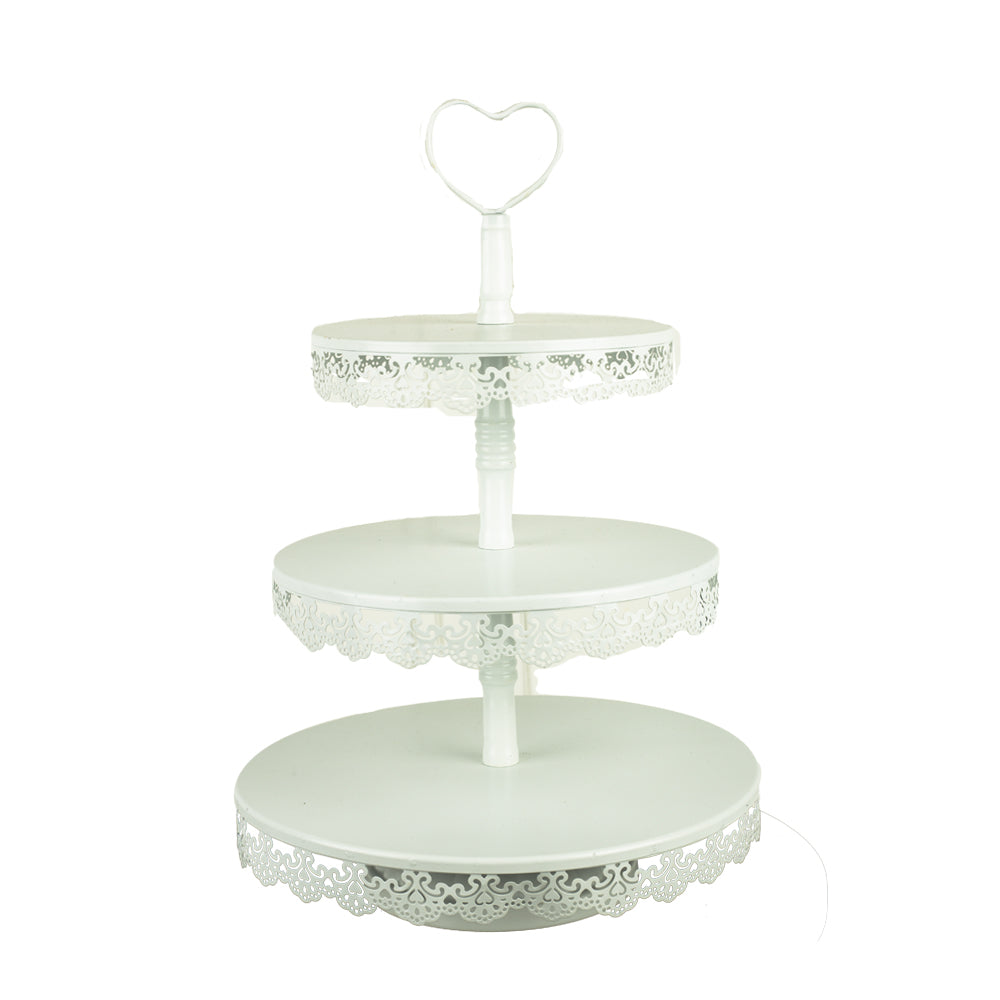 3 Tier White Cupcake Stand