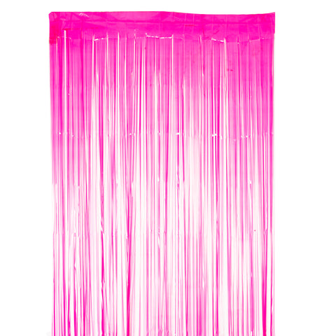 Fluorescent Pink Foil Curtains