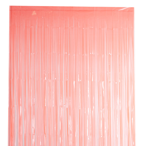 Fluorescent Peach Foil Curtains