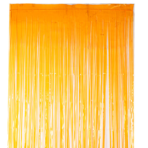 Fluorescent Orange Foil Curtains