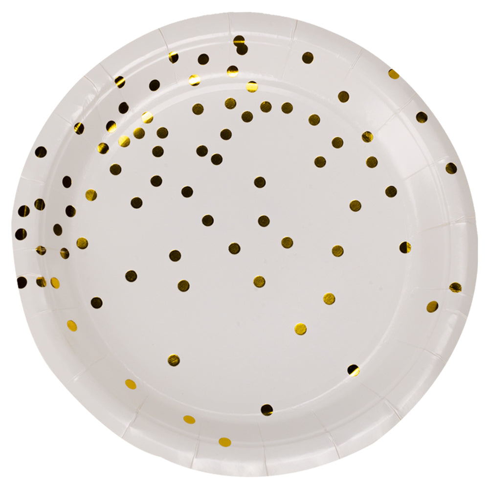 Golden Polka Dots Paper Plates