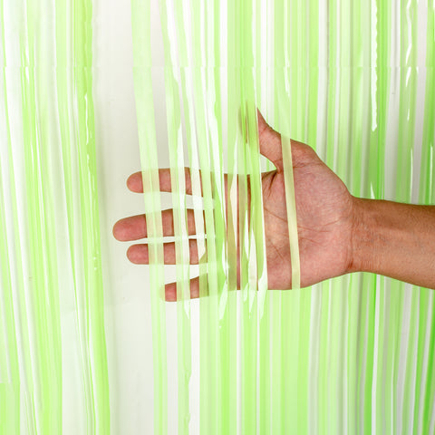 Fluorescent Green Foil Curtains