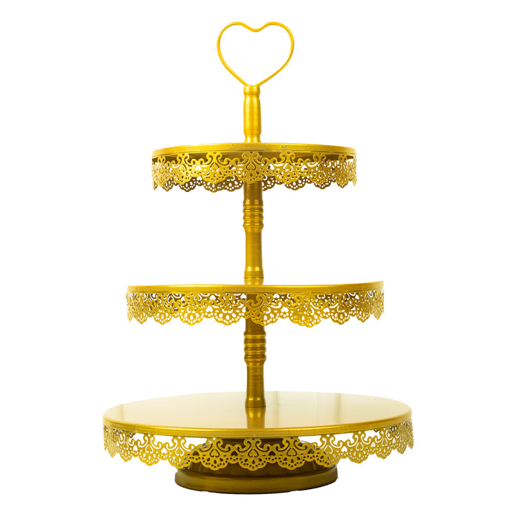 3 Tier Golden Cup Cake Stand