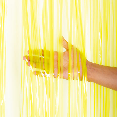 Fluorescent Yellow Foil Curtain