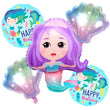 Mermaid 5 Pcs Foil Balloons Set