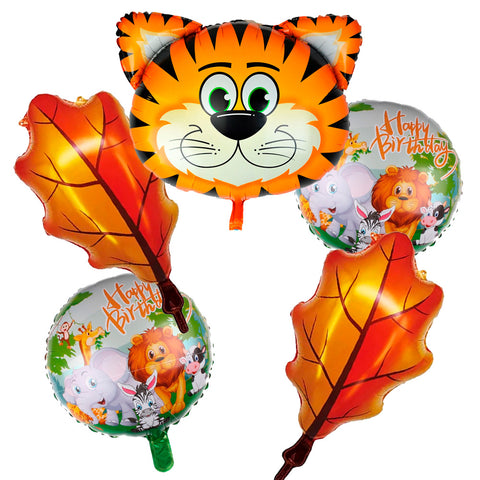 Tiger 5 Pcs Foil Balloons Set